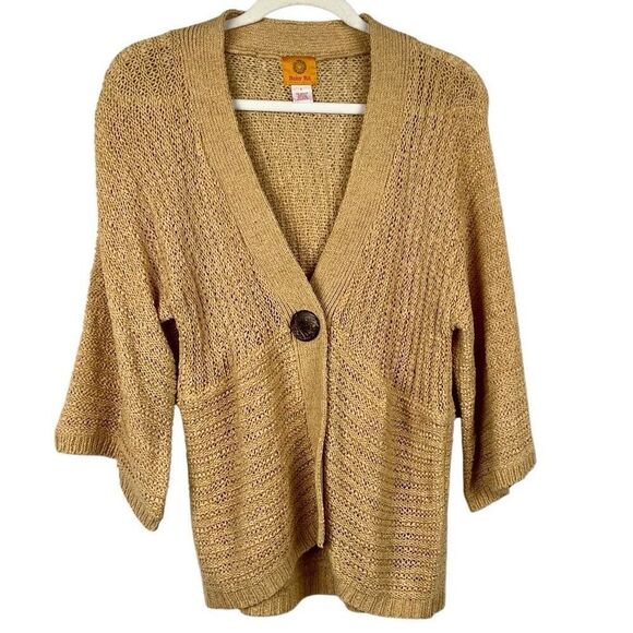 Ruby Rd. Knit Short Sleeve Cardigan Large - Picture 1 of 13